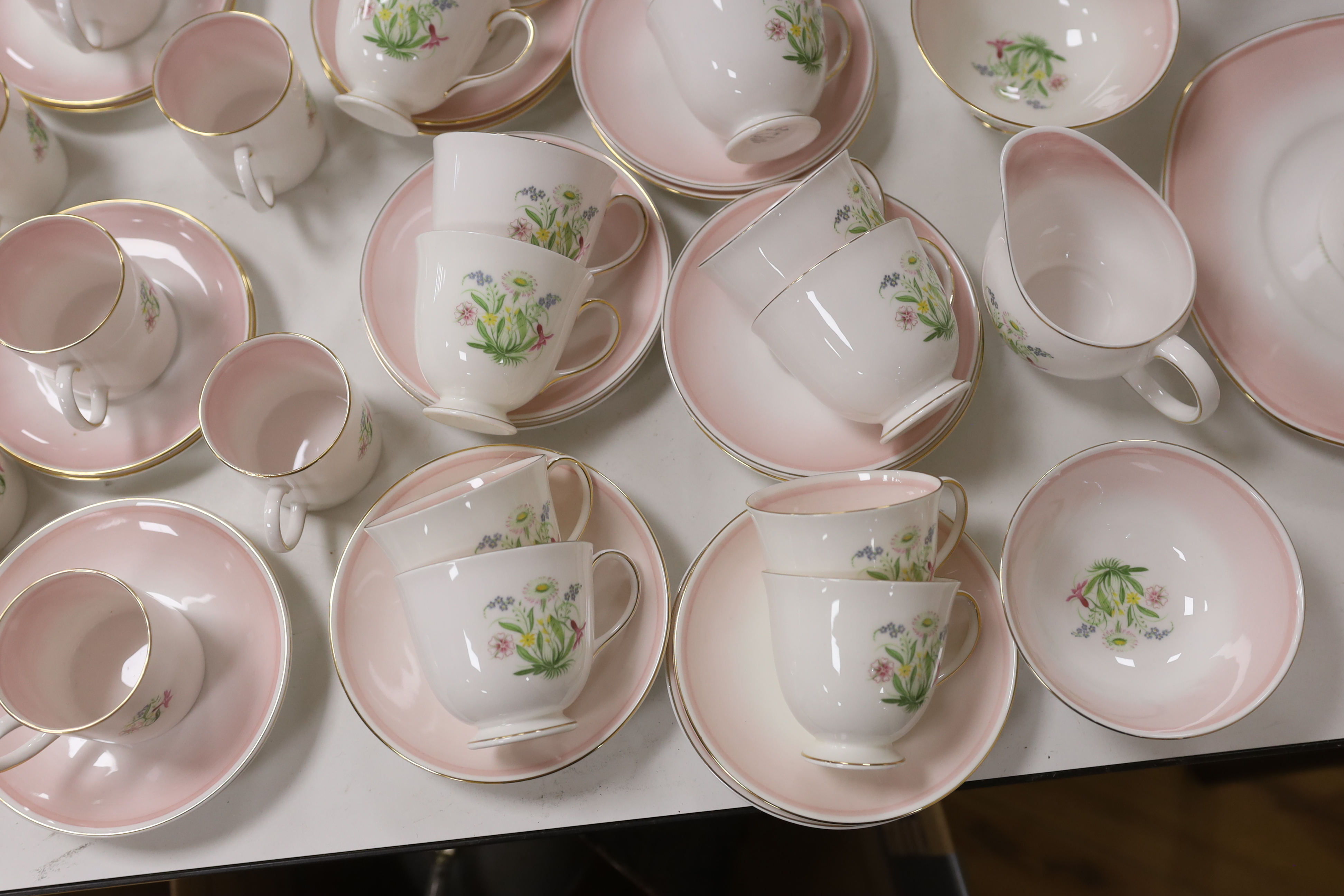 A Susie Cooper floral printed part tea and coffee set